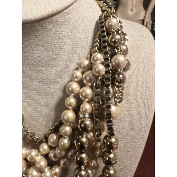 Stella & Dot Lucia Retired Statement Necklace & Bracelet Set Classic Old Money C - Picture 8 of 11